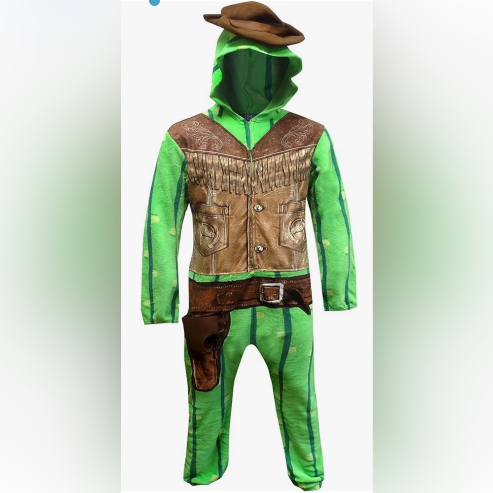 Briefly Stated Men's Lookin' Sharp Cowboy Cactus Hooded Onesie Pajama